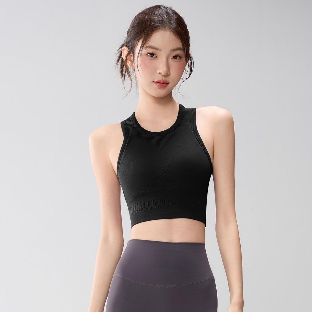 Women's High-Support Shockproof Yoga Vest Sports Bra - Beautiful Back Design for Running, Fitness, and Yoga Training.