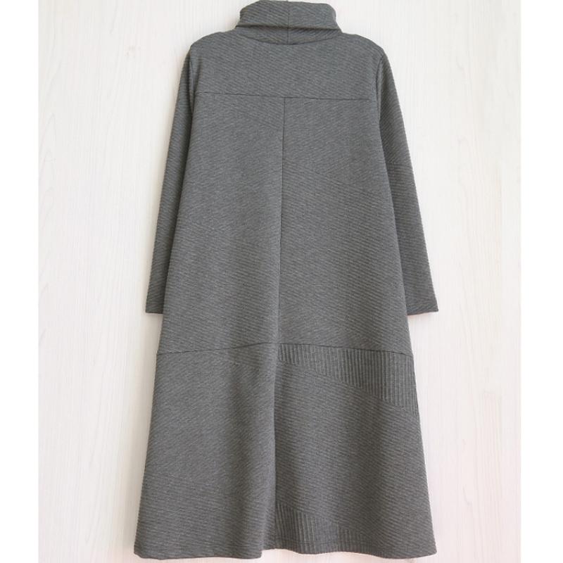 Primavera Otoño Invierno Nueva Moda Vestidos Mujer Casual Elegante Vintage Talla Grande Suelto Oficina Manga Larga Midi Largo Maxi Vestido M-2XL