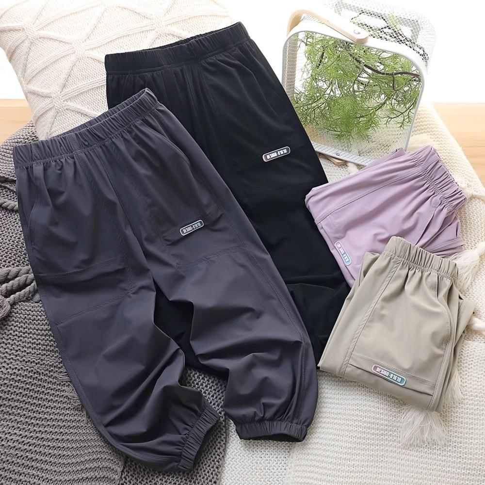[Ice Silk Cool Feeling] Boys' Summer 2025 New Thin Ice Silk Sports Quick-Dry Anti-Mosquito Pants for Big Boys