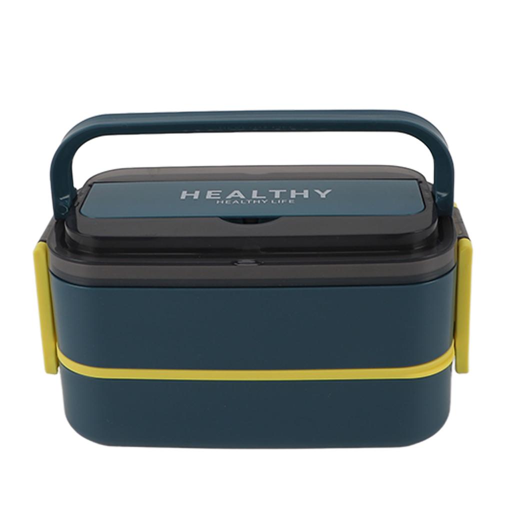 Double Layer Bento Box 316 Stainless Steel Compartment Portable Lunch Box with Cutlery for Work