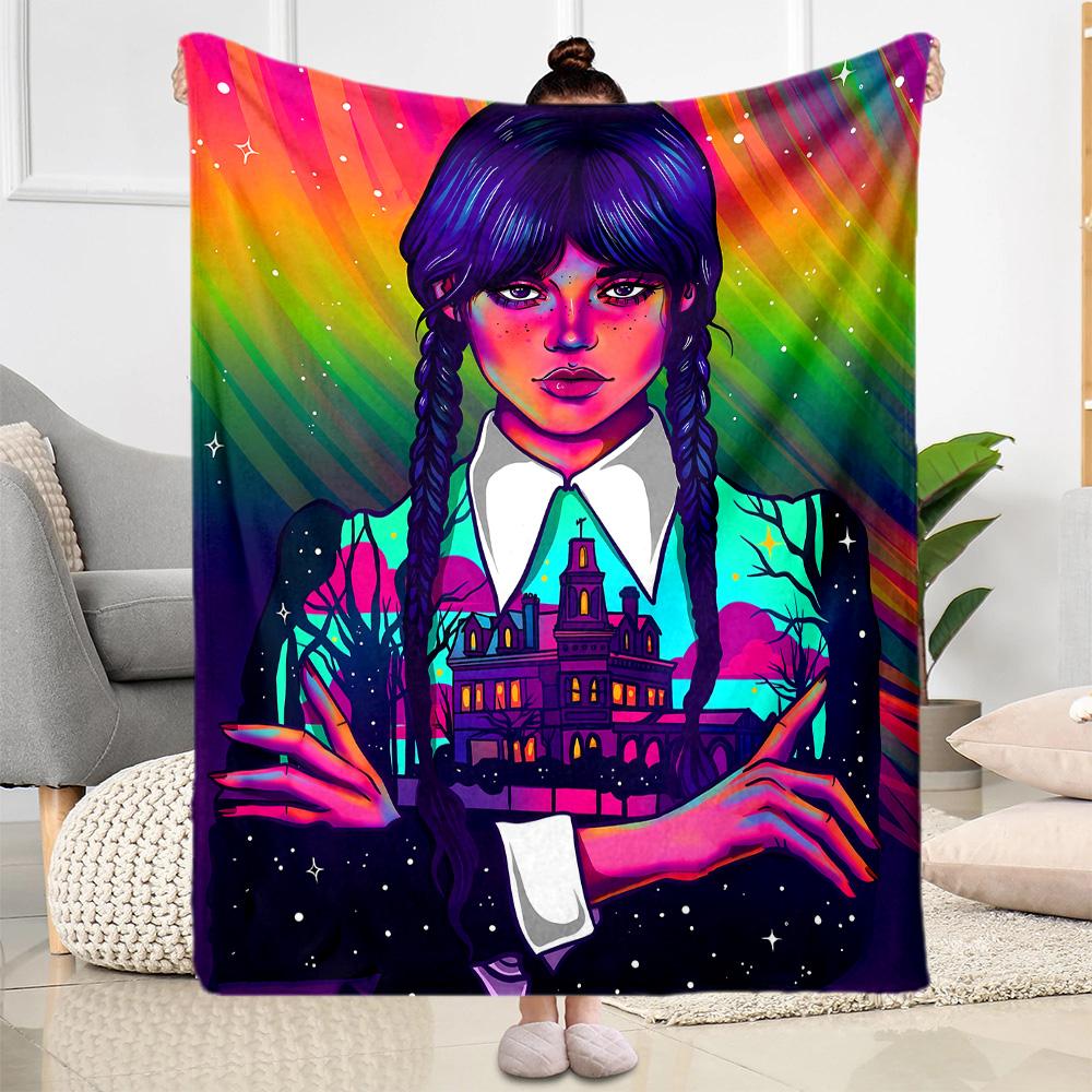 Wednesday Addams Clockwork Blanket Suitable for sofas,travel, living rooms also a good gift for friends and family Suitable for all seasons.