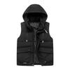 Baumwollweste mit großer Tasche für Herren Herbst- und Wintertrend Verdickte Thermoweste Studenten Kapuzenjacke