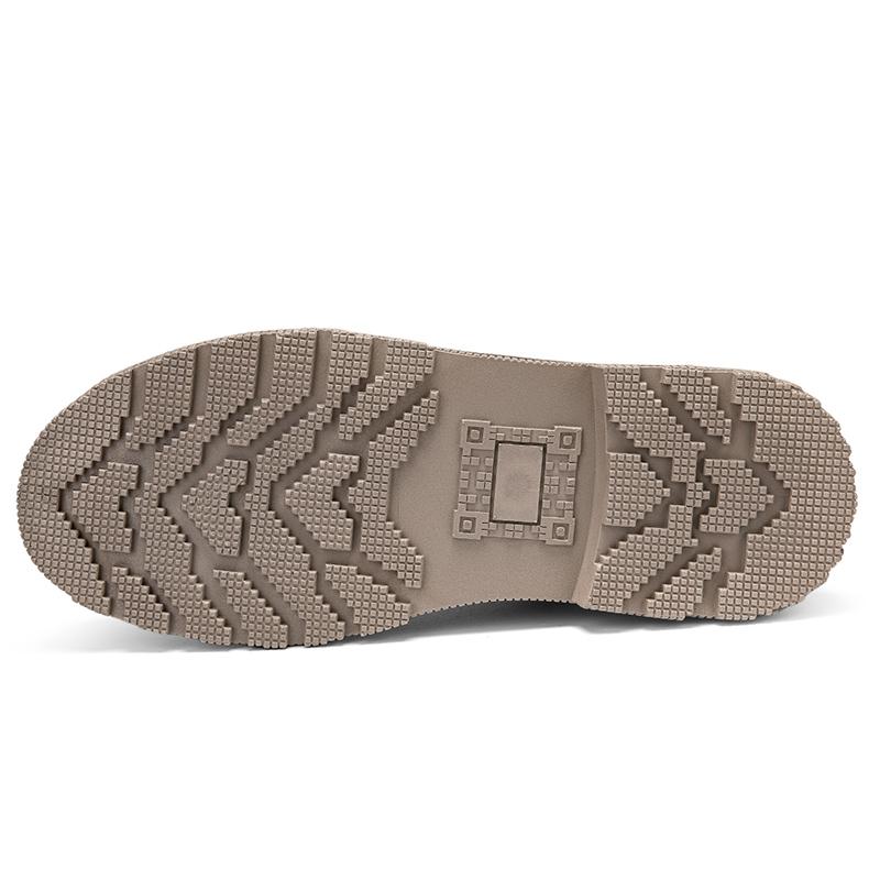 Fashion Men Anti Slip Ankle Boots Thick Soled Rubber Suede Leather Comfortable Outdoor Walking Shoes Brown Fashionable Retro Work Boots