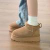 Women's Fashion Versatile Soft Sole Winter Warm Fur One Snow Boots Padded Lined Ankle Boots Non-slip Casual Cotton Boots