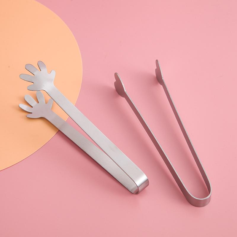 Stainless Steel Mini Food Clips For Sugar Cubes Ice Cube Tweezers Cute Baking Pastry Cake Decoration Candy Dessert Clips