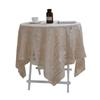 Nordic minimalist off-white solid color rectangular tablecloth with beige trim dining table cover