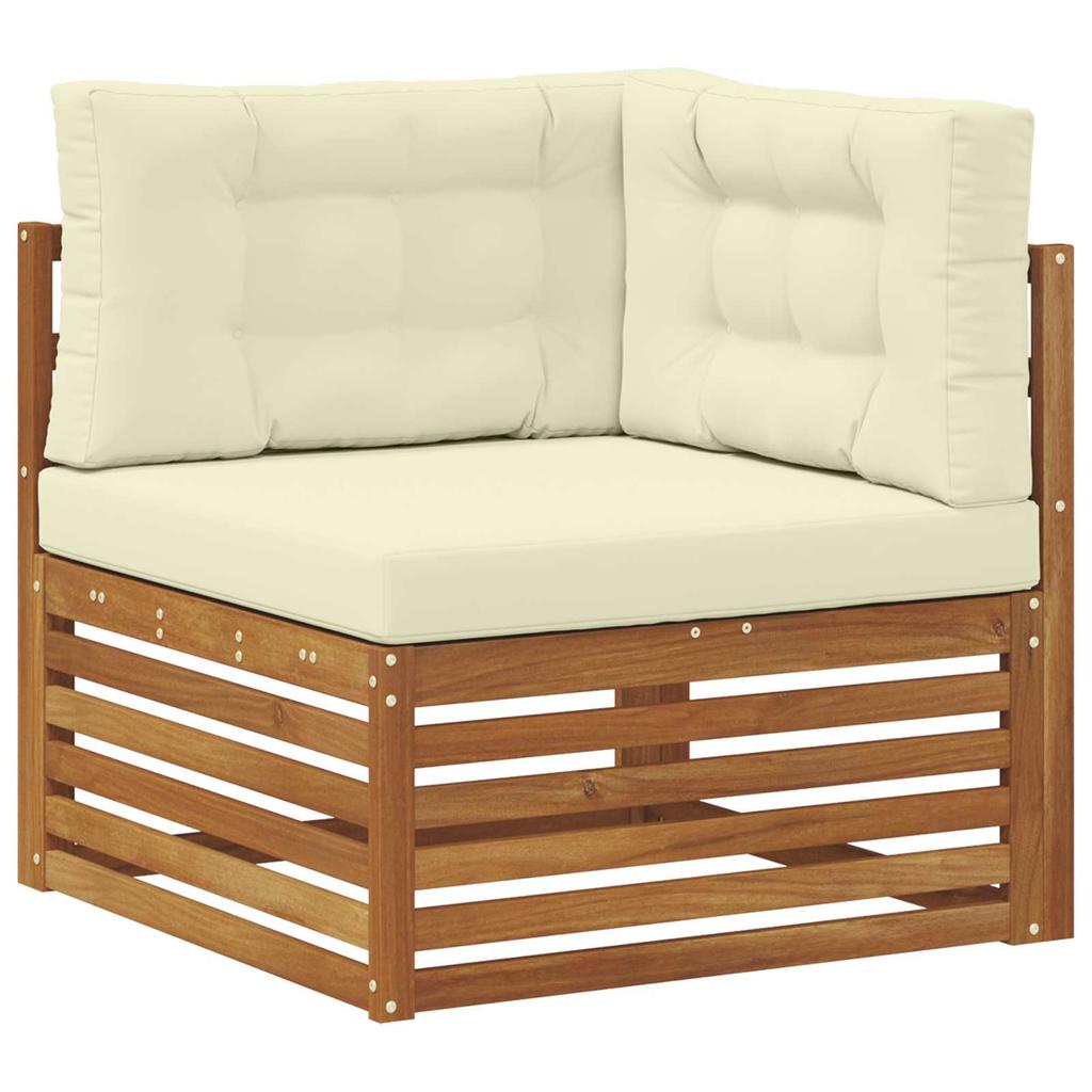 Outdoor Sofa Set with Cushions 7 pcs Natural and Cream