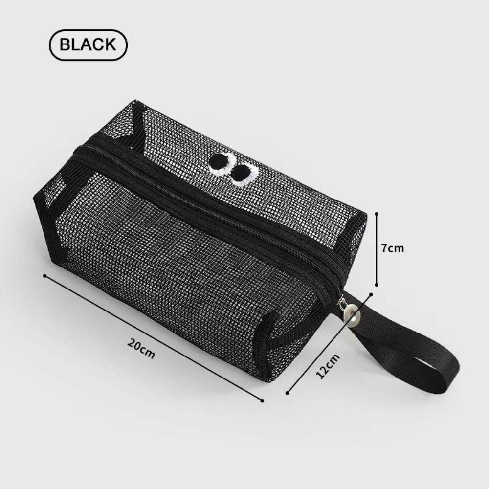 Large Capacity Cute Zipper Pouch Transparent Cartoon Toiletries Organizer Washing