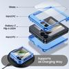 Slim Hard PC Case for Galaxy Z Flip 6 with Built-in Screen Protector,Shockproof Anti-Scratch Full Body Protection Cover,For Wireless Charging-Blue