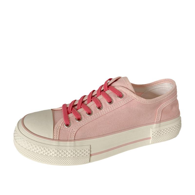 GD31 cream white shoes women's summer thin elastic bands ins trendy versatile student with skirt retro canvas shoes