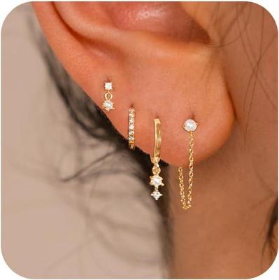 Fashion Women's Zircon Chain Tassel Pendant Women's Fashion Earrings Earrings Accessories