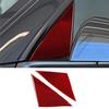 2Pcs Red Front Window Triangle A-Pillar Carbon Fiber Decal For Tesla Model Y/3