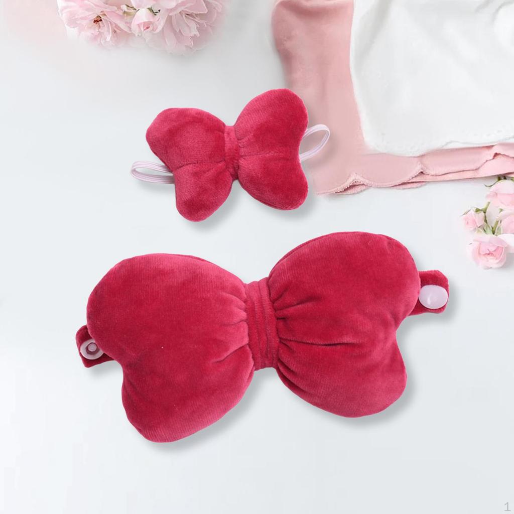 2 Pieces Dolls Bow Wing with Hairband Outfits Accessories, Miniature Clothes for 15-17cm