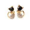 Boucles d'oreilles Chat Mignon Nœud Diamant Coréen