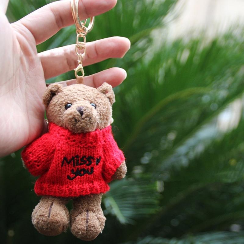 Letter Sweater Bear Backpack Pendant Keychain Birthday Gifts for Boys Girls