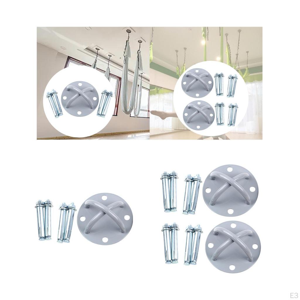 Ceiling Anchor x Mount 12x6cm Accessories with M10 Screws Metal for Body Weight Strength Training