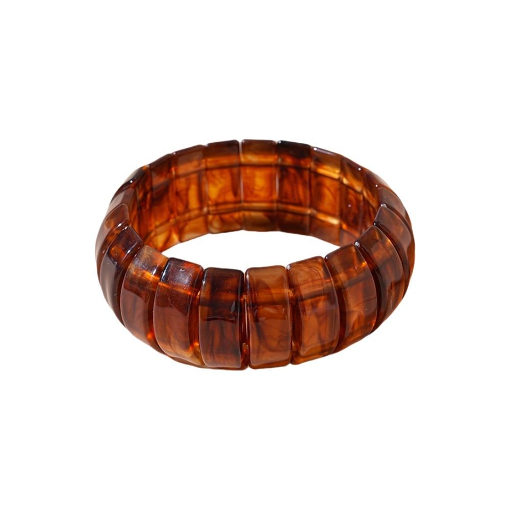 Wide Rectangle Irregular Wide Bracelet Bohemian Retro Hand Ring Acrylic Bangle  Lady Girls