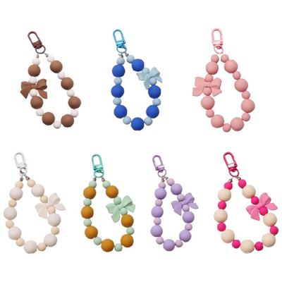Beaded Keyring Creative Car Key Chain Backpack Pendant Sweet Bows Keychain Pendant Bag Charm Bowknot Keychain