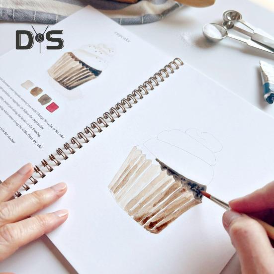 Aquarell-Arbeitsbuch, 24 Farben, Aquarell-Malset mit Pinseln, spiralgebundenes Wassermalbuch, Kunsthandwerksgeschenke für Anfänger