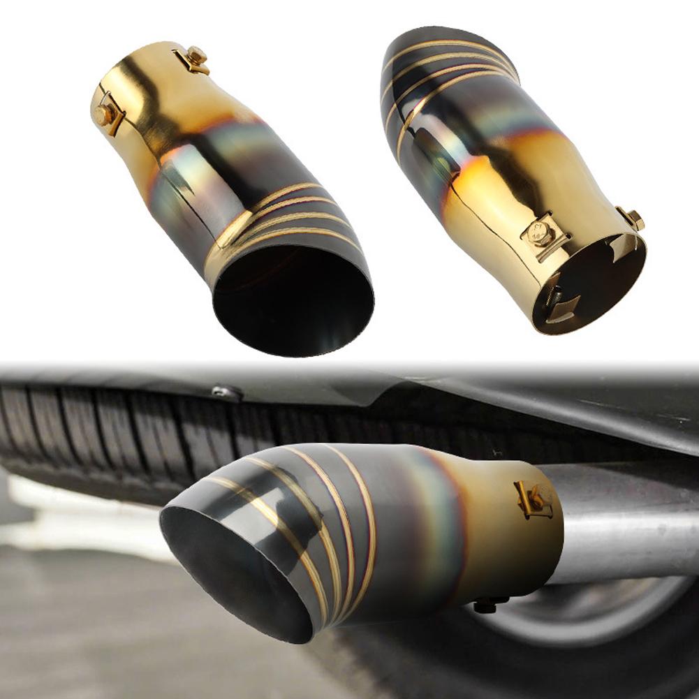 Universal 76mm Baked Blue Stainless Steel Car Exhaust Pipe Rear Noise Canceller Muffler End Tail Pipe Outlet Tailpipe