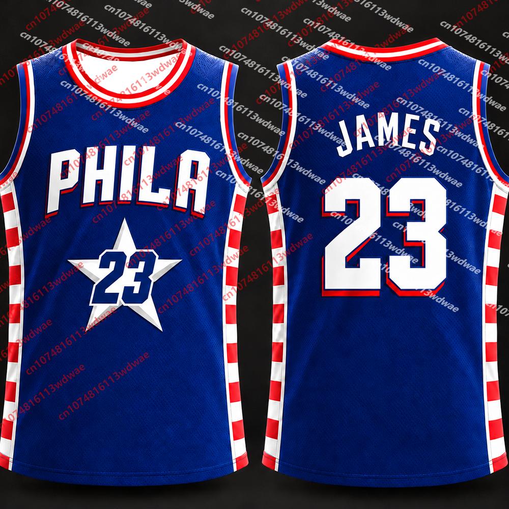 JAMES #23 Philadelphia Classics Camisa de Basquete Unissex Regata Sem Mangas Maxey 0 Colete Para Homens Mulheres Esportes de Basquete Camiseta Infantil
