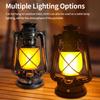 USB Rechargeable Retro LED Camping Light Hanging Tent Light Portable Horse Lantern Outdoor Kerosene 3 Lighting Modes Lighting