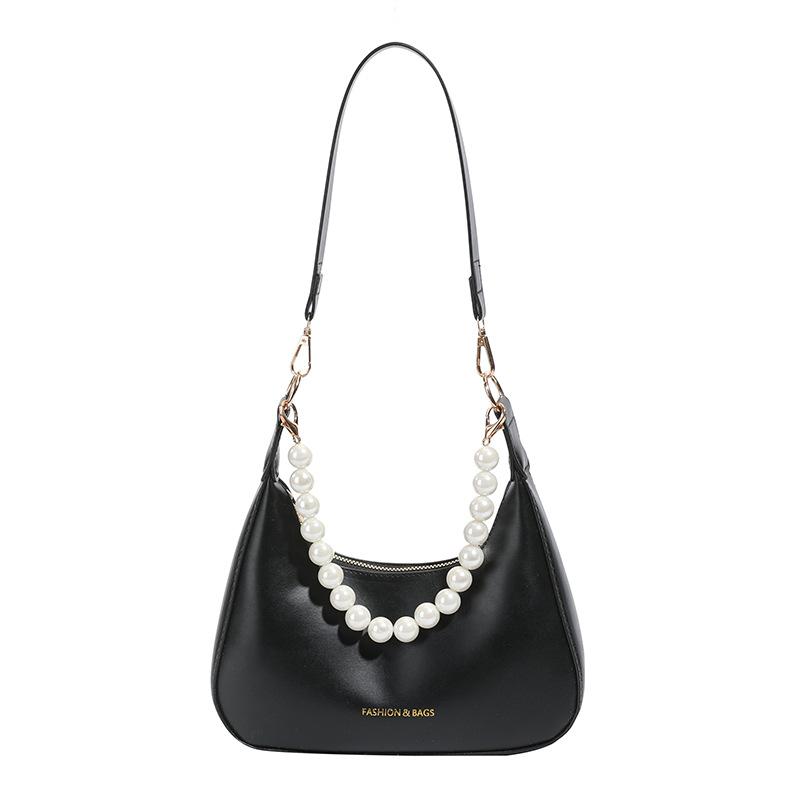 

Pearl underarm bag women s new niche high-end chain shoulder messenger bag commuter dumpling bag чёрный