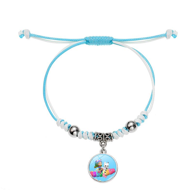 1Pc Stitch Blue Cartoon Braided Cord Stretch Bracelet, Stitch Wristband