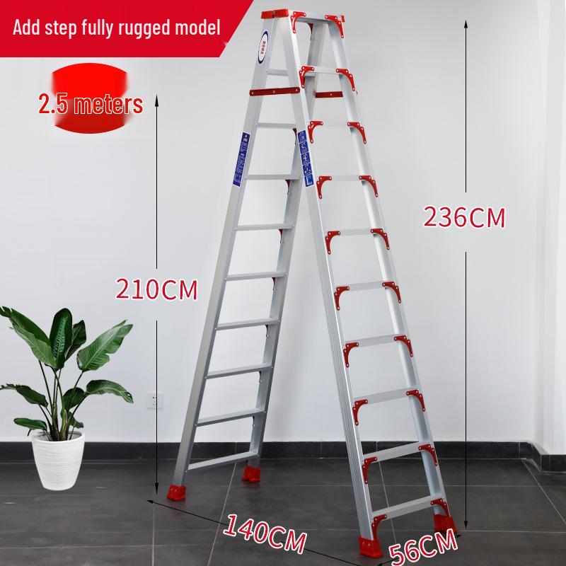 Утолщенная алюминиевая телескопическая А-образная лестница Wangjin: Многофункциональный, Портативный, Бытовое и Инженерное Использование в Помещении