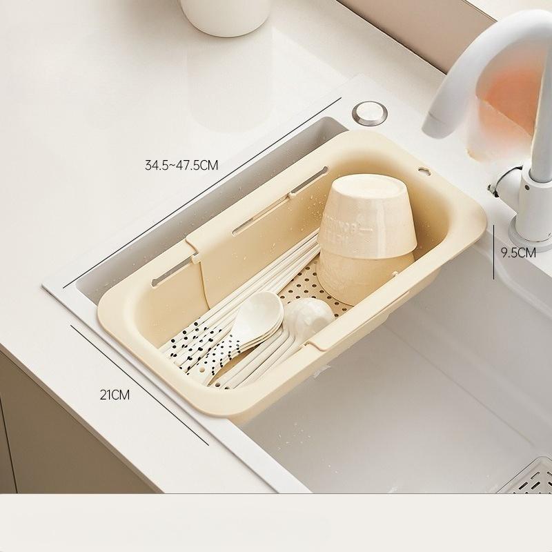 Countertop Drying Basket Expandable Sink Dish Drainer Basket Collapsible Kitchen Organizer for Dishes Produce Fruit