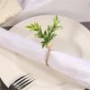 6Pcs Simple Napkin Holder Artificial Green Leaf Napkin Rings for Parties Dinner Wedding Banquets Table Decoration