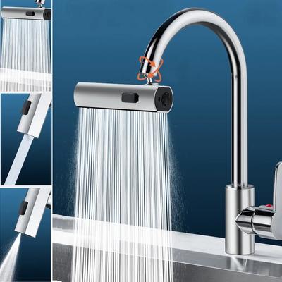 Torneira de Cascata 360° Giratória 3 Modos Torneira de Cozinha Rosca 22mm Anti-Salpicos Conversões Rotativas Aerador Booster Extensão
