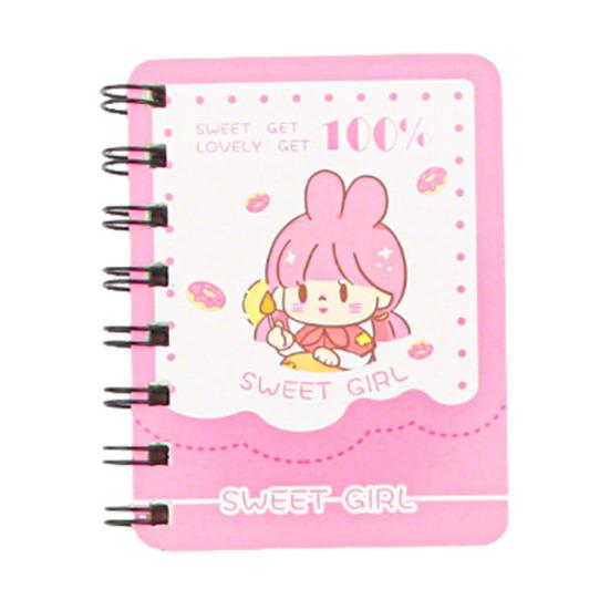 Mini Cartoon Spiral Notebook, 80 Pages Pocket Notebook, Portable Smooth Page Turning Journal for Study Notes