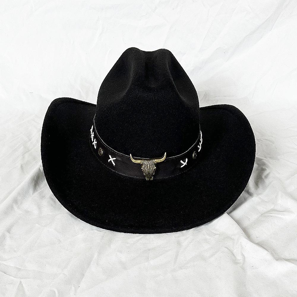 Vintage Western Cowboy Hat for Men Women with Shapeable Wide Brim Cowgirl Felt Hat Cloche Church Sombrero Hombre Caps