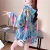 Women's Summer Ice Silk Sun Protection Jacket Thin Breathable Hooded UV Protection Coat Casual Air Conditioner Cardigan Outerwear