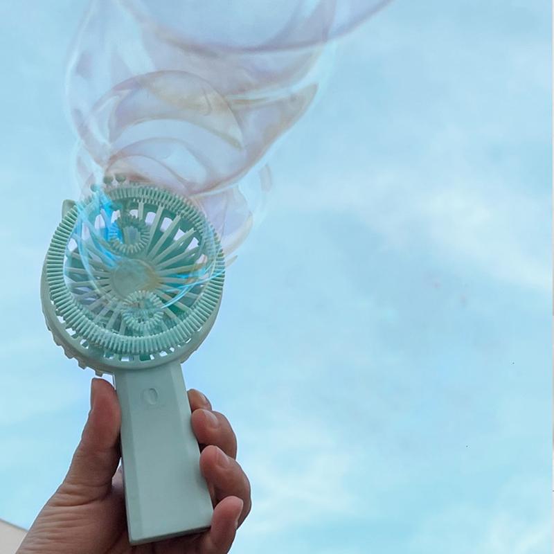3 In 1 Electric Bubble Fan Bubble Machine Small Fan Soap Bubbles Magic Bubble Blower Gun Outdoor Mini Fan Toys For Children