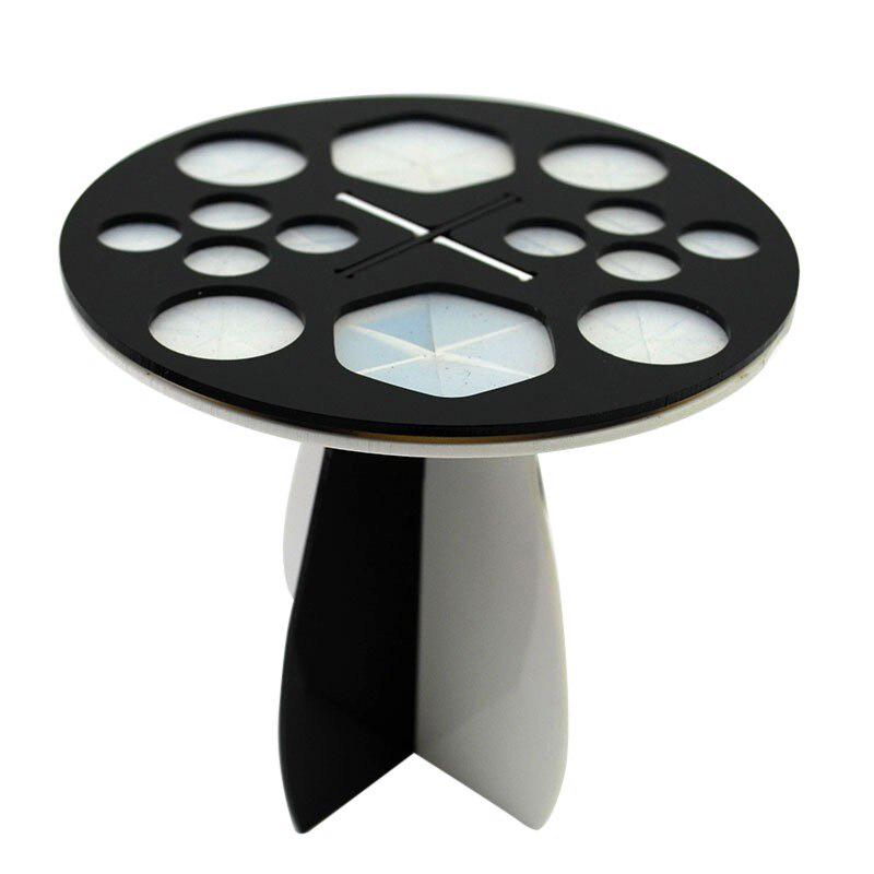 14 Hole Makeup Brush Drying Rack Makeup Brush Holder Drying Stand Organizer Round Shape Acrylic Storage Tray