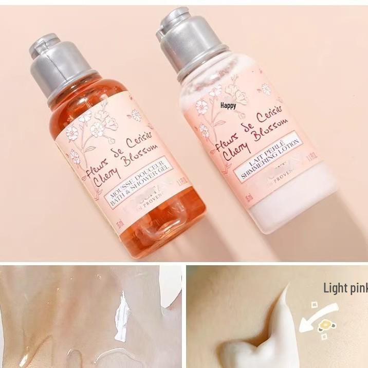 Oushujia Cherry Blossom 35ml Travel Shower Gel & Body Lotion Set