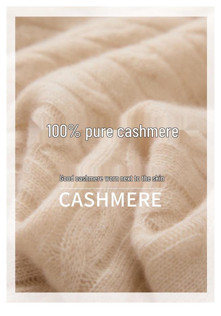 Women's 100% Cashmere Short Sleeve Cable Knit Pullover, Round Neck, Solid Color