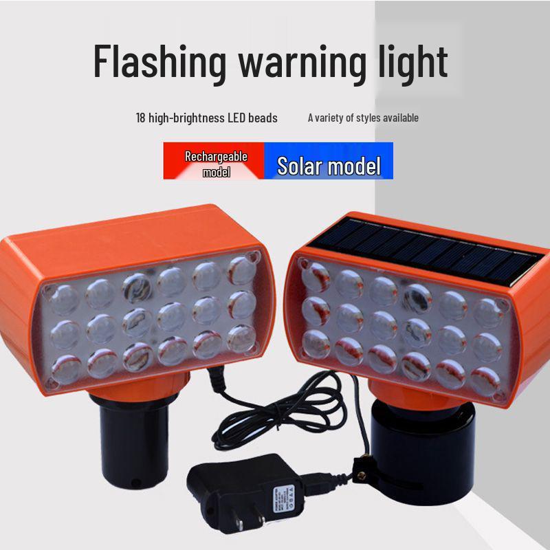 Solar LED Traffic Cone Strobe Light - Magnetic Nighttime Construction Warning B003S Solar (Clip) Warning Light