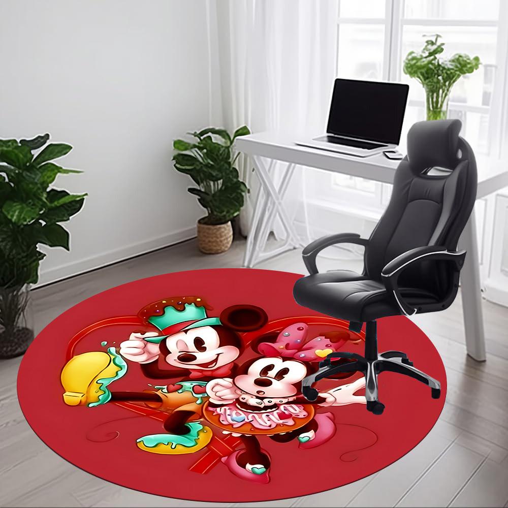 1pc Mickey, Minnie Chair Carpet for Office, Non-slip, Soft and Durable Office Rug, Perfect for Office yy251226043