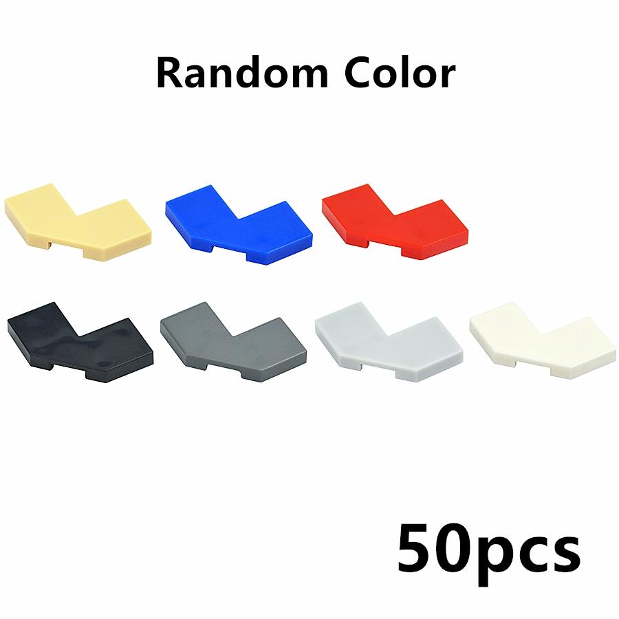50Pcs Smooth Particles 27263 2x2 Flat Tiles Corner Building Blocks Parts DIY Enlighten Bricks Assembles Education Kid Toys