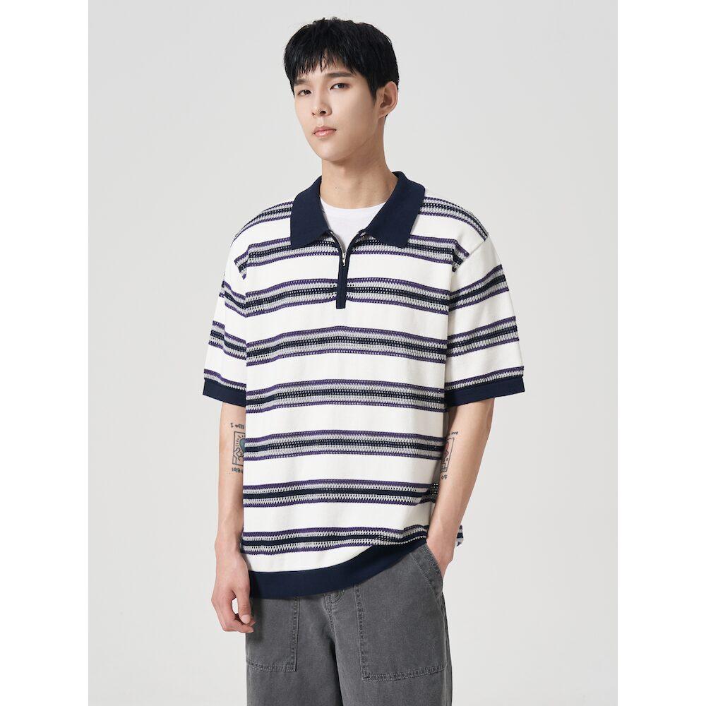 8Seconds Multi Stripe Collar Half-Zip Knit Navy (264751Ey1R) Navy/Xl