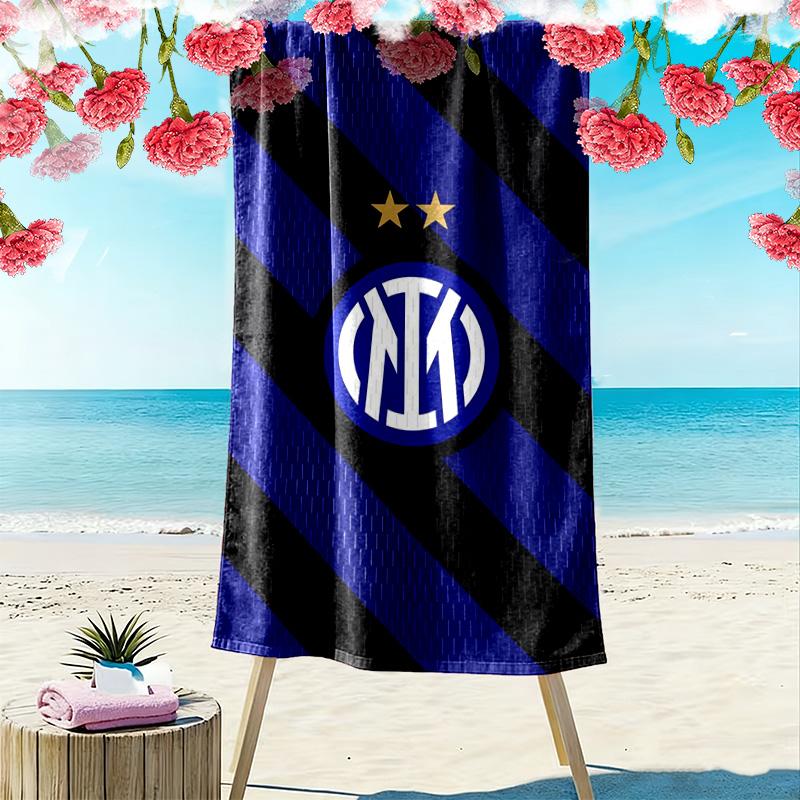 Inter Mailand Wappen Display Strandtuch Outdoor Camping weich Saugfähiges Badetuch schnelltrocknendes Handtuch zum Schwimmen Outdoor Pooltuch Druck Strandtuch