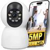 Kamera Ip 5Mp Zoom Wewnętrzna Obrotowa Wifi Alarm Detekcja Fhd Smart