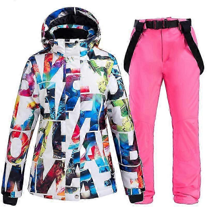 Dámská lyžařská souprava Vodotěsná Větruodolná Termální Snowboardová lyžařská bunda Kalhoty Outdoorový sportovní set