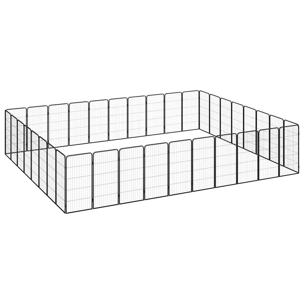 Vidaxl Kojec Dla Psa, 36 Paneli, Czarny, 50X100 Cm, Stal