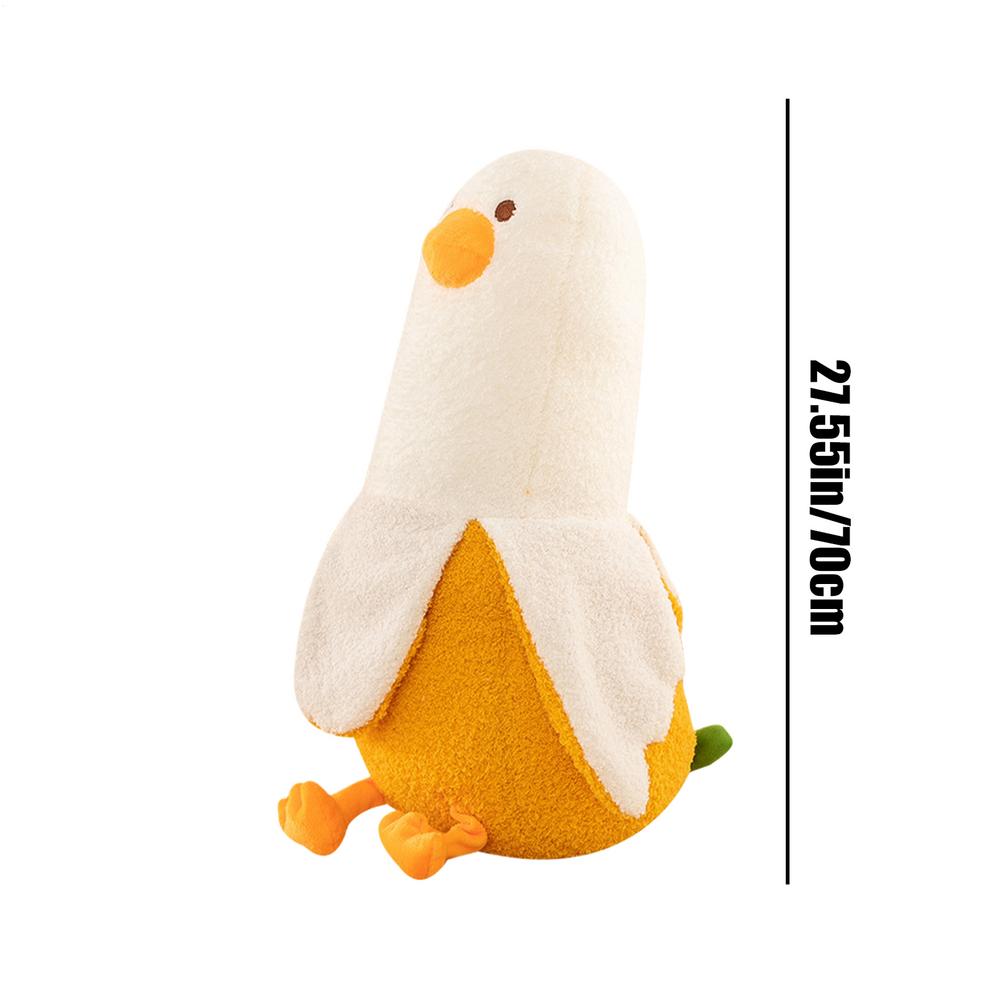 Animal Duck Plush Pillow Cute Stuffed Banana Duck Hugging Pillow Toy Stuffed Animal Plush Toy Adorable Animal Doll Toy for Kid белый