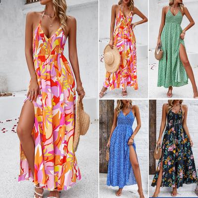 Dress Spring and Summer Casual Holiday Printed Sling Floral Dress