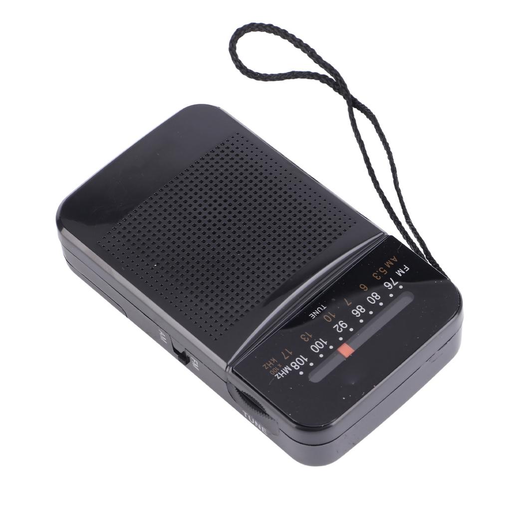 Portable AM FM Radio Black Color Headset Pluggable Built in Loud Speaker AM FM Transistor Radio